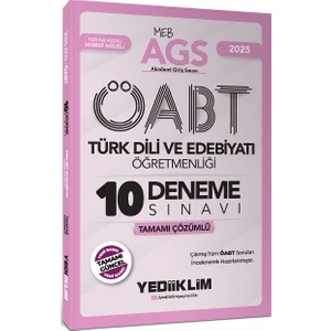 Yediiklim Yayınları   2025 Meb Ags Öabt Türk Dili Ve Edebiyatı Öğretmenliği Tamamı Çözümlü 10 Deneme Sınavı