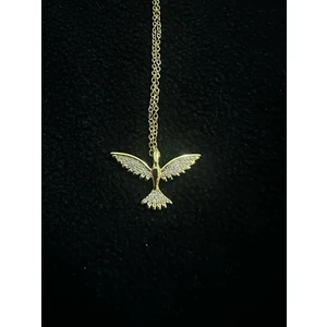 Paslanmaz Çelik Anka Kuşu Tasarımlı Altın Kaplama Kolye – Gücün ve Yeniden Doğuşun Sembolü