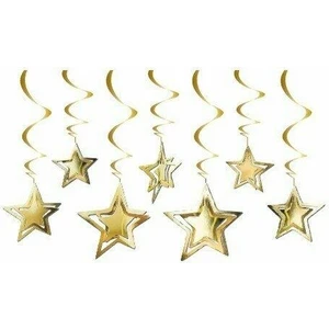 Patladı Gitti 10 Lu 3D Yıldız Tavan Sarkıt Süs Gold