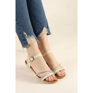 Modafrato Ruby Taşlı Kadın Sandalet Hafif Yazlık Ayakkabı Rahat Taban