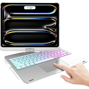 Apple iPad Pro 11INÇ M4 2024 Kılıf Kablosuz Dönebilen Klavyeli Kılıf Keyboard A2836 A2837 A3006