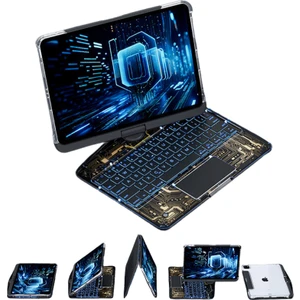 Apple iPad 11.Nesil A16 11inç/10.Nesil 10.9inç Kılıf Kablosuz Dönebilen Klavyeli Kılıf Keyboard