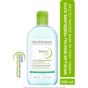 Sebium H2O Karma, Yağlı ve Akne Eğilimli Ciltler için Micellar Makyaj Temizleme Suyu 500 ml