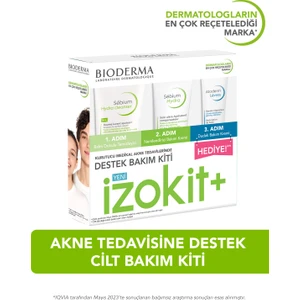 Sebium İzokit+ Kurutucu Akne Tedavisine Destek Cilt Bakım Kit(Temizleme Jeli-Bakım Kremi-Dudak Balm)