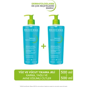 Sebium Foaming Gel Karma Yağlı ve Akne Eğilimli Ciltler İçin Yüz Temizleme Jeli 500 ml x 2 adet