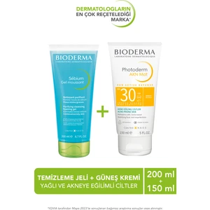 Sebium Sivilceye Eğilimli Ciltler İçin Yüz Temizleme Jeli 200 ml ve Photoderm Güneş Kremi 150 ml