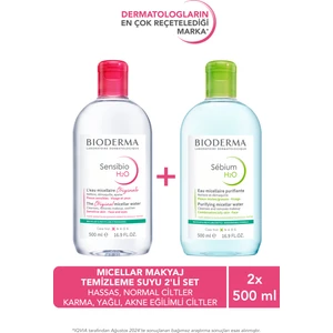 H2O Micellar Makyaj Temizleme Suyu 2'li Set Hassas - Normal - Karma - Yağlı ve Akne Eğilimli Ciltler