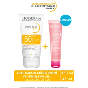 Bıoderma Photoderm Spot SPF50+ Leke Karşıtı Güneş Kremi & Sensibio Temizleme Jeli 45 ml 8699956513478