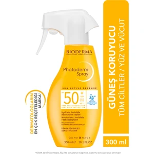 Photoderm Spray SPF50+ Tüm Ciltler için Aile BoyuSprey Formda Yüksek Korumalı Güneş Kremi 300 ml