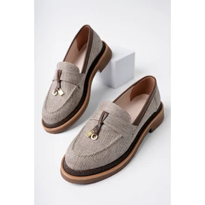 Marshetta Shoes Loressa Model Kahverengi Keten Kadın Loafer Günlük Ayakkabı
