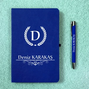 Kişiye Özel Isimli Lacivert Ajanda Not Defteri ve Kalem Seti 2413C01
