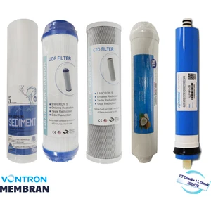 Vontron Membranlı 10" Açık Kasa 5'li Filtre Seti