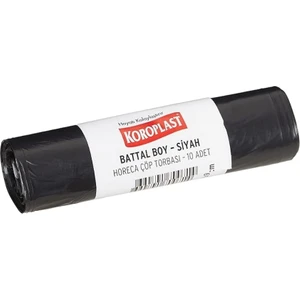 Eko Endüstriyel Çöp Torbası, Battal Boy 72x95 cm, Siyah, 300 gr, 10'lu Paket, 46 Mikron Kalınlık