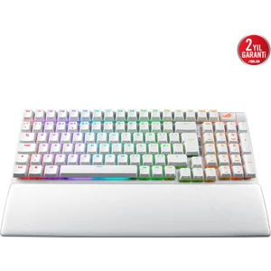 Rog Strıx Scope Iı 96 Wıreless Oyun Klavyesi, Rog Rx Optik Anahtarlar, Pbt Tuş Kapakları, Silikon Yalıtım, Ek Rog Tuşları, Bilek Desteği Ingilizce Beyaz