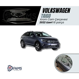 Fams Otomotiv Volkswagen Taigo 2022 > Krom Cam Çerçevesi 16 Parça Paslanmaz Çelik