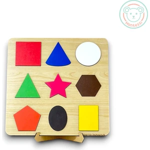 Karter İnovasyon Şekiller,geometrik Şekiller,ahşap Eğitici Oyuncak,şekilleri Öğreniyorum,tak Çıkar