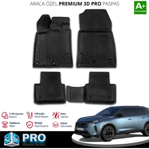 Peugeot 5008 Hybrid 3D Pro Havuzlu Paspas 2024 Üzeri A+ Kalite