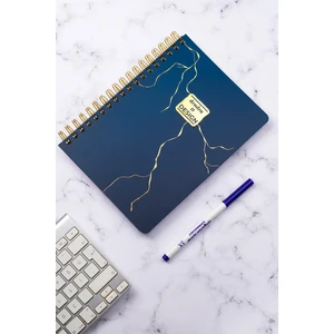 Mermer Lacivert 17x24 Çizgili Defter