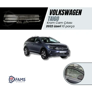 Fams Otomotiv Volkswagen Taigo 2022 > Krom Cam Çıtası 10 Parça Paslanmaz Çelik