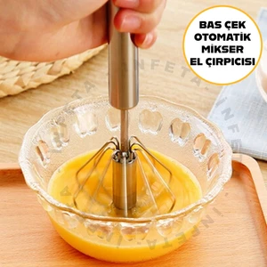 Bas Çek Mikser El Çırpıcısı Bas Çek Çırpma Teli Paslanmaz Çelik Otomatik Çırpıcı Basmalı Çırpıcı