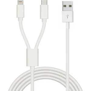 2in1 5A 120W Usba To Type-C ve Lightning Hızlı Data ve Şarj Kablosu 120CM SX21C