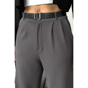 Kadın Kemerli Likralı  Palazzo Pantolon