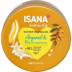 Argan Yağı ve Portakal Çiçeği Özlü Nazik Vücut Peelingi 230 g – Kadınlar İçin, Vegan, Dermatolojik Onaylı