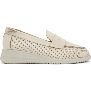 Kadın Krem Dolgu Topuklu Deri Comfort Loafer 25SFD411318