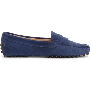 Kadın Lacivert Süet Deri Penny Loafer 25SFD290310