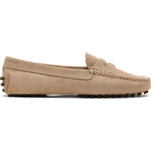 Kadın Bej Süet Deri Penny Loafer 25SFD290310