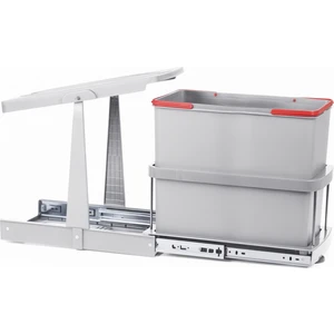 Pyramith Gri 24 Litre Teleskopik Raylı Çöp Kovası (P9156)