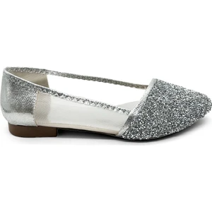 Kadın Gümüş Küçük Taşlı Fileli Babet