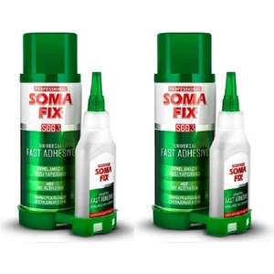 2 Adet Somafix 200+50 ml Hızlı Yapıştırıcı Çift Komponentli Mdf Kit Şok Yapıştırıcı