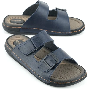 Yazlık Erkek Suni Deri İki Toka Ayarlanabilir Rahat Taban Günlük Terlik