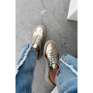 Boho Gold Hakiki Deri Sneaker