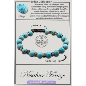 Sertifikalı Kaliteli Terahertz - Nişabur Firuze Taşı Bileklik - Iran