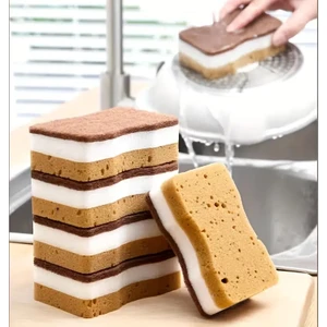 5 Adet Ekstra Dayanıklı 3 Katmanlı Çizmez Sünger Bulaşık Banyo Mutfak Zemin Temizleme Süngeri