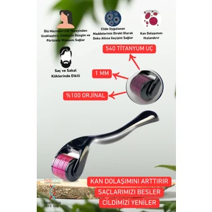 Hairbox Dermaroller Titanyum Uçlu 540 İğneli Derma Roller 1.00 mm