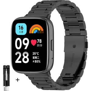 MMP Shop Xiaomi Redmi Watch 3 Active Uyumlu Ayarlabilir Paslanmaz Çelik Akıllı Saat Kordonu