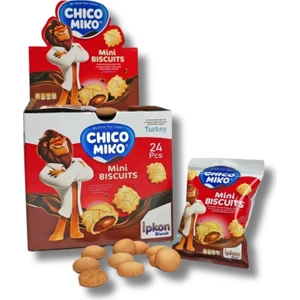 Chiko Miko Chıco Mıko Mini Bıscuıts Şekilli Içi Çikolata Dolu Bisküvi 24 Adet