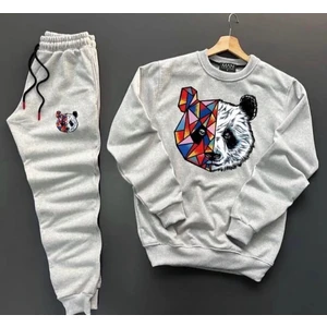 Panda Baskılı Original Ünisex Kışlık Sweatshirt ve Eşofman Altı 2 Li Set Combin Takım