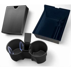 Li Parts Tesla Model Y 3 Orta Konsol 3'lü Set: Kolçak Gizli Saklama Kutusu(Geliştirilmiş Versiyon) + Orta Konsol Düzenleyici + Bardaklık