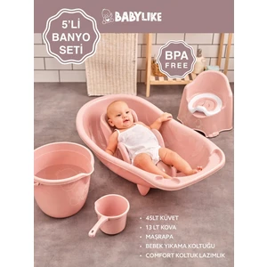 5'li Bebek Seti- Küvet & lazımlık & bebek Yıkama Koltuğu & kova & maşrapa