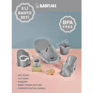 5'li Bebek Seti- Küvet & lazımlık & bebek Yıkama Koltuğu & kova & maşrapa