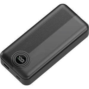 W4 20.000mAh  22.5W  Type C+Lightning Entegre Kablolu Led Göstergeli Powerbank - Siyah