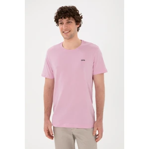U.S. Polo Assn. Erkek Regular Fit Bisiklet Yaka Pembe Basic Tişört 50284640-VR041