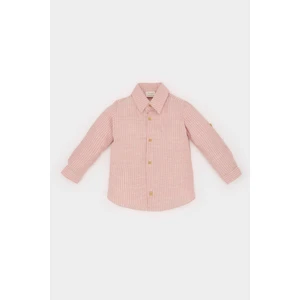 Erkek Bebek Flamlı Poplin Uzun Kollu Çizgili Gömlek E5316A525SP