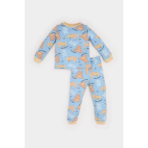 Erkek Bebek Pijama Takımı Hayvan Desenli Uzun Kollu Üst Beli Lastikli Uzun Alt E6935A525SP