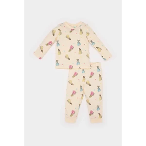 Kız Bebek Pijama Takımı Disney Prenses Penye Uzun Kollu Üst Beli Lastikli Alt E4609A525SP