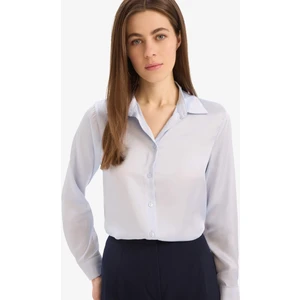 Regular Fit Saten Uzun Kollu Gömlek